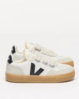 Small V-90 Leather White Black Natural