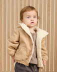 Corduroy Hooded Jacket | Latte