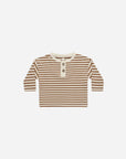 Long Sleeve Henley Tee | Cinnamon Stripe