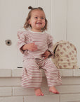 Ruffle Cozy Set | Mulberry Stripe