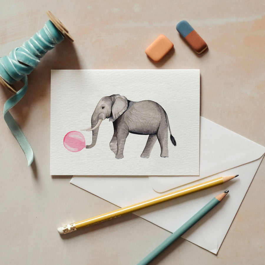 Sophie Brabbins - Elephant Watercolour Sustainable Greeting Card