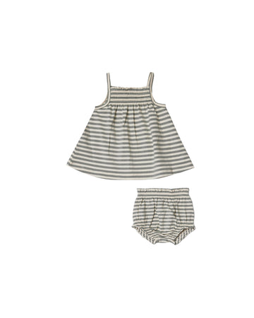 Smocked Tank + Bloomer Set | Sea Green Stripe