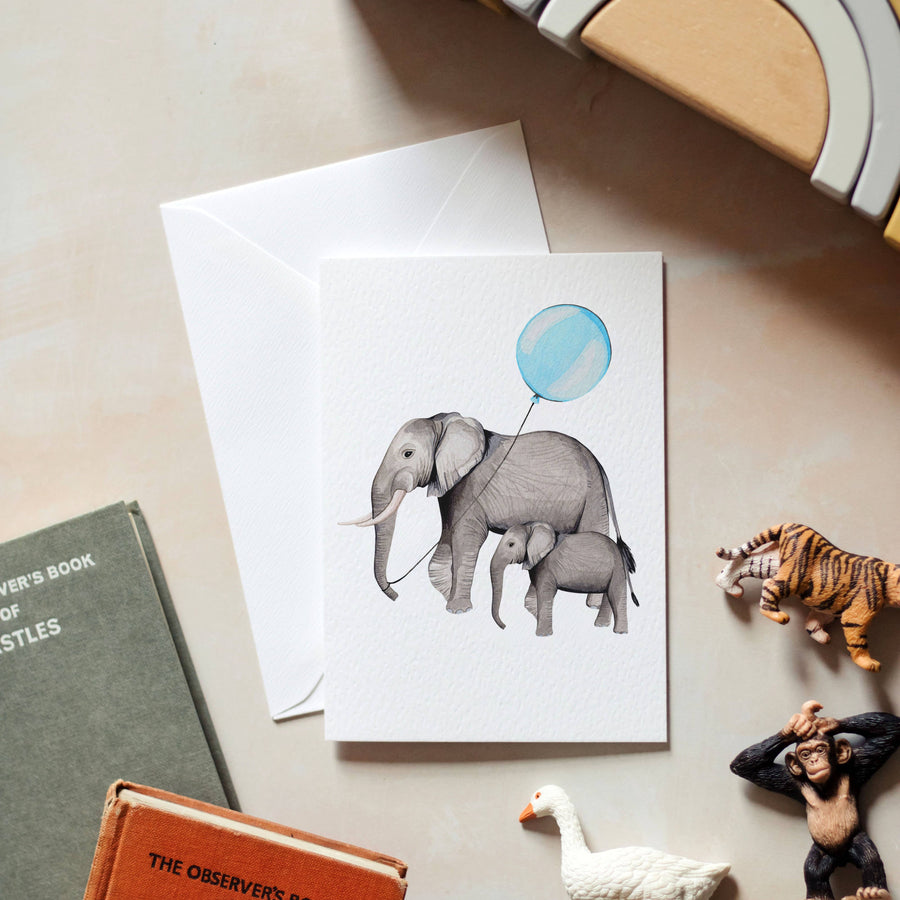 Sophie Brabbins - New Baby Elephant Watercolour Sustainable Greetings Card