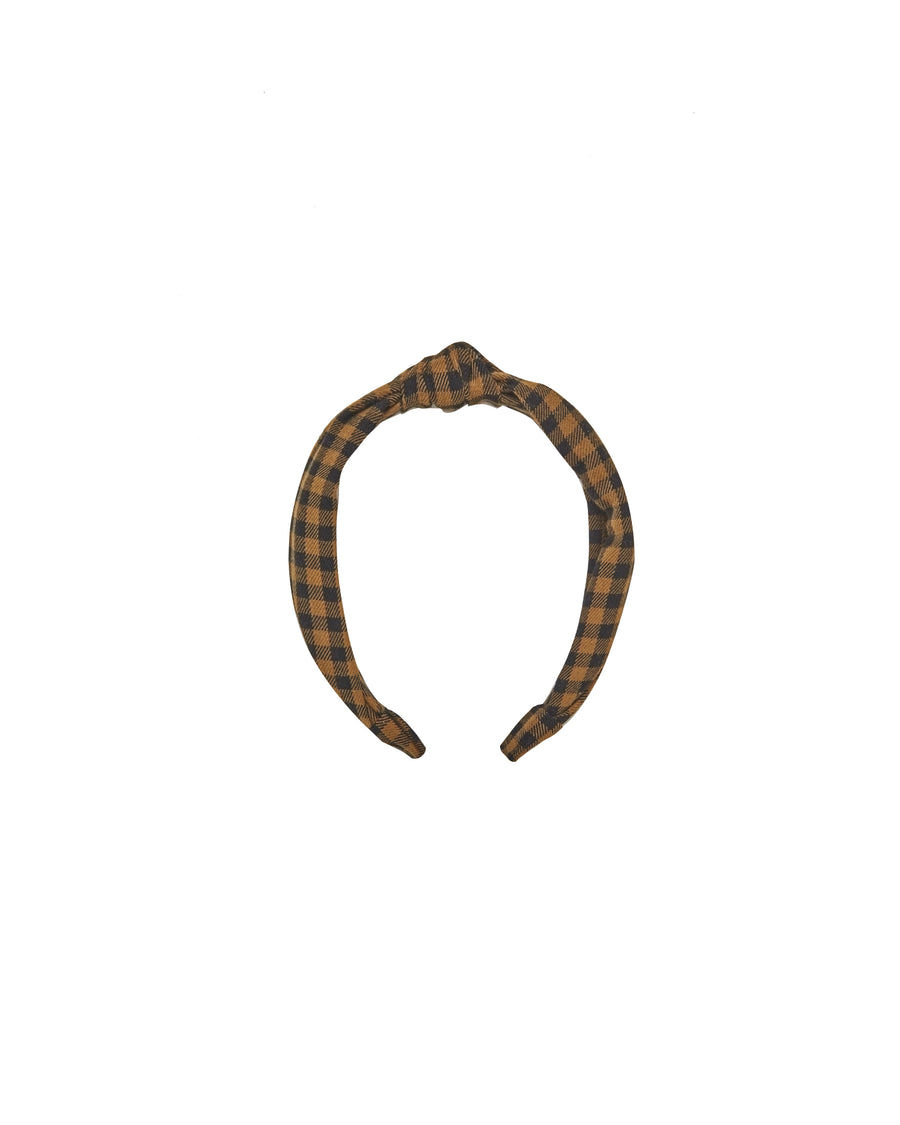 Knotted headband || Chartreuse plaid