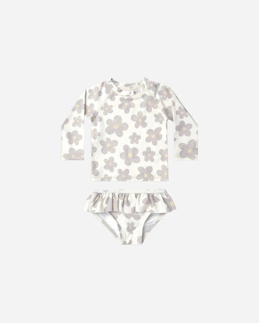 rashguard girls set || retro floral