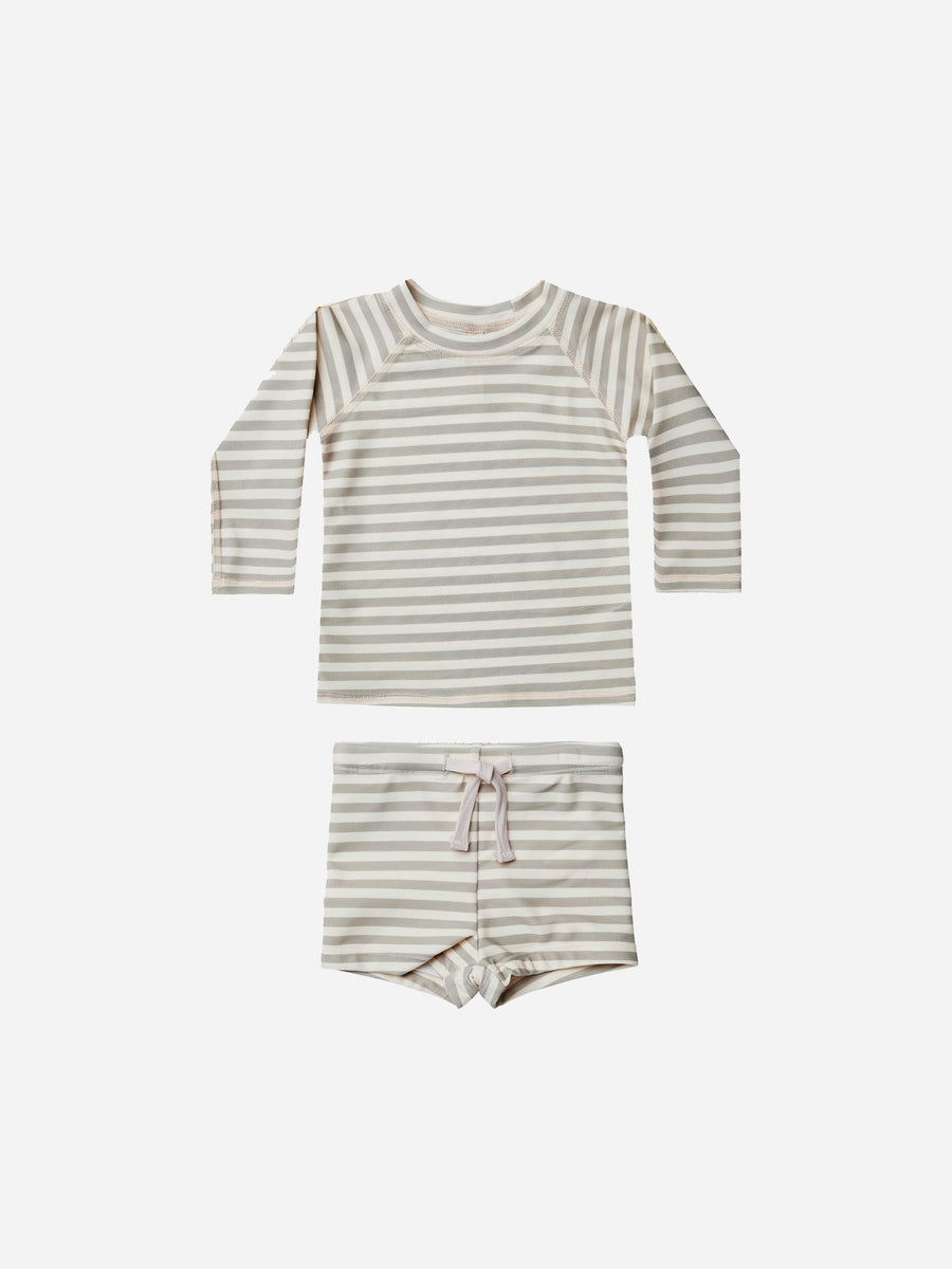rashguard + short set | pistachio stripe