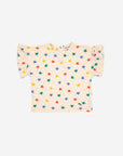 MULTICOLOR STARS ALL OVER RUFFLE T-SHIRT