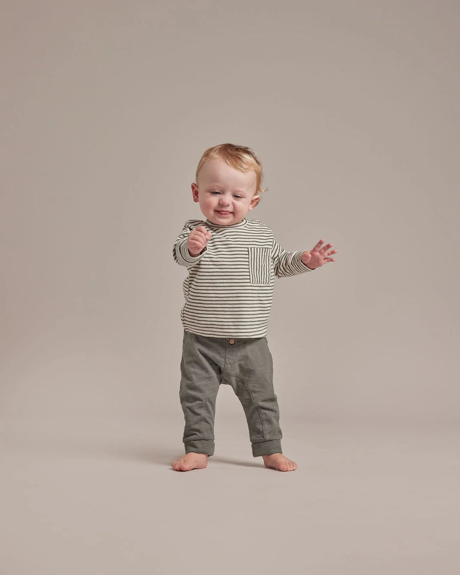 Long Sleeve Skater Tee | Marine Stripe