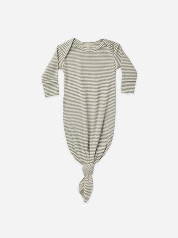 Knotted baby Gown| Fern Stripe