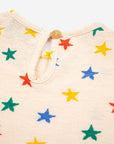 MULTICOLOR STARS ALL OVER RUFFLE T-SHIRT