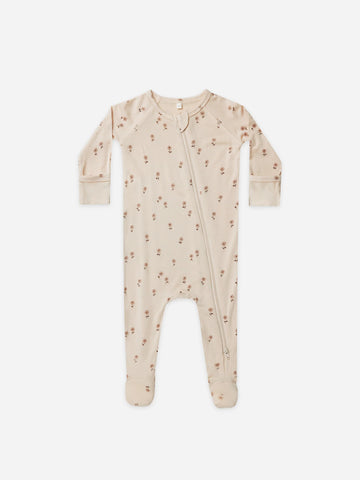 bamboo zip footie | lilac fleur