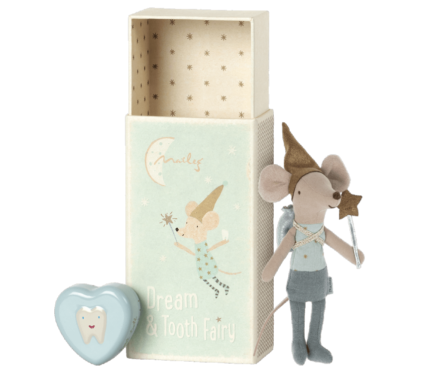 Tooth Fairy Mouse in Matchbox | Blue