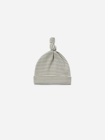Ribbed Knotted Baby Hat| Fern Stripe
