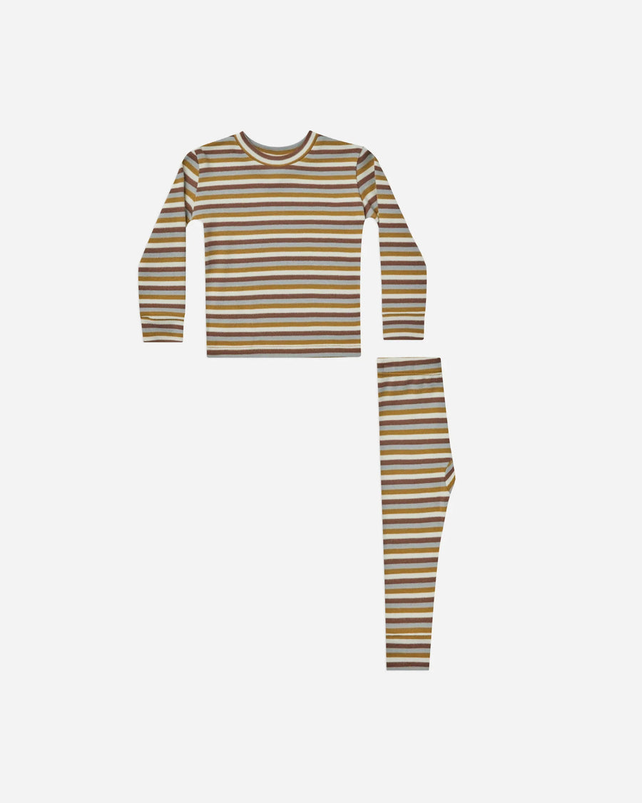 long sleeve pajama set | multi stripe