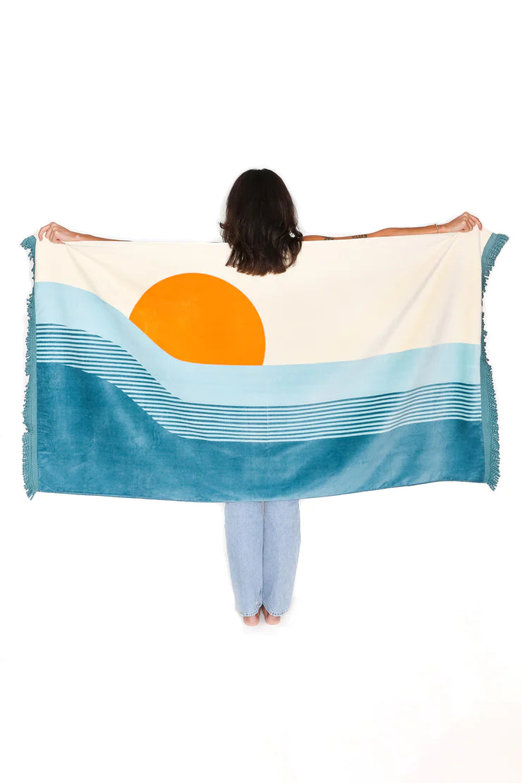 The Ride the Tide Velour Beach Towel